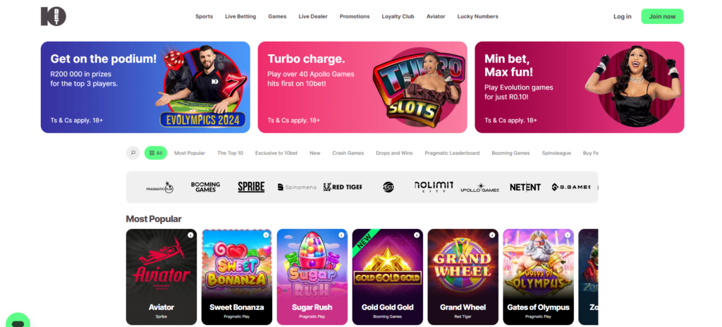 10bet desktop view